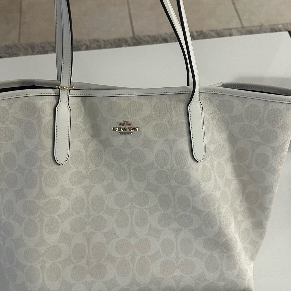 Coach Cream Signature Tote